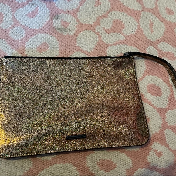 Rebecca Minkoff studded gold glitter Kerry wristlet - Picture 2 of 3